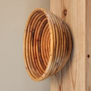 Large Round Coiled Wood Basket